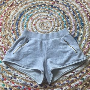 Grey aerie sweat shorts with zippers!